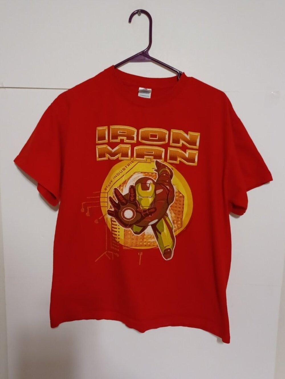 2008 Marvel Iron Man Red T-Shirt Size Men’s Large - Picture 1 of 5